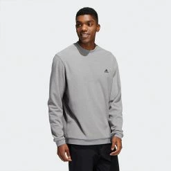 Adidas Core Crew Golf Sweater -Golf Shoes Sales Store Adidas AW22 Core Crew Pullover HN4552 SWADI330 Grey 3 Model 1