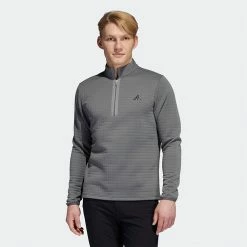 Adidas DWR 1/4 Zip Golf Sweater 11 Adidas DWR 1/4 Zip Golf Sweater -Golf Shoes Sales Store Adidas AW22 DWR Quarter Zip Left Chest HM8281 SWADI324 Grey Four Model 1