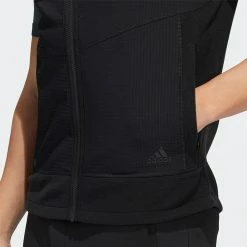 Adidas Statement Full Zip Hooded Golf Vest -Golf Shoes Sales Store Adidas AW22 Hoodie Vest HF6566 SWADI314 L Black Model 2
