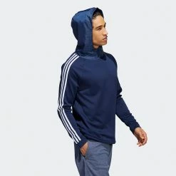 Adidas 3 Stripe COLD.RDY Golf Hoodie -Golf Shoes Sales Store Adidas AW22 Three Stripe Cold.Rdy Hoodie HS4813 SWADI318 Collegiate Navy Model 6