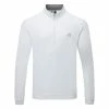 Adidas Elevated 1/4 Zip Golf Sweater -Golf Shoes Sales Store Adidas SS23 Elevated Quarter Zip Sweater IB6113 SWADI344 S White Front