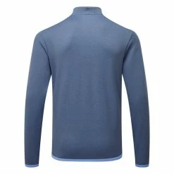 Adidas Microdot 1/4 Zip Golf Sweater -Golf Shoes Sales Store Adidas SS23 Microdot Quarter Zip Sweater HS7588 SWADI340 S Collegiate Navy Blue Fusion Back