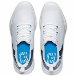 FootJoy Fuel Sport 55454 Golf Shoes -Golf Shoes Sales Store FootJoy FJ Fuel Sport Shoes White Navy Blue 2