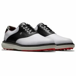 FootJoy FJ Traditions Spikeless 57924 Golf Shoes -Golf Shoes Sales Store FootJoy FJ Traditions Spikeless Shoes White Black Grey 3