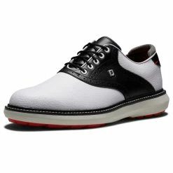 FootJoy FJ Traditions Spikeless 57924 Golf Shoes -Golf Shoes Sales Store FootJoy FJ Traditions Spikeless Shoes White Black Grey 5