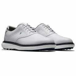 FootJoy FJ Traditions Spikeless 57927 Golf Shoes -Golf Shoes Sales Store FootJoy FJ Traditions Spikeless Shoes White Navy 3