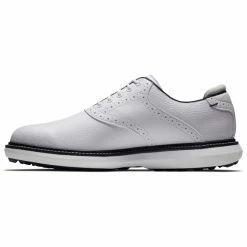 FootJoy FJ Traditions Spikeless 57927 Golf Shoes -Golf Shoes Sales Store FootJoy FJ Traditions Spikeless Shoes White Navy 4