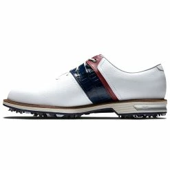 FootJoy Premiere Series Packard 53909 Golf Shoes -Golf Shoes Sales Store FootJoy Premiere Series Packard Golf Shoes White Navy Red 3