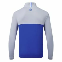 FootJoy Colour Blocked Chill-Out 1/2 Zip Golf Pullover -Golf Shoes Sales Store FootJoy SS22 Colour Blocked Chill Out 1 2 Zip Golf Sweater Dove Grey Royal 88403 Back
