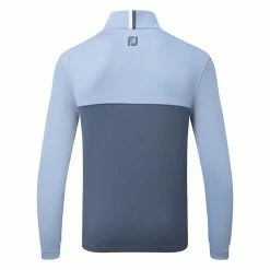 FootJoy Colour Blocked Chill-Out 1/2 Zip Golf Pullover 10 FootJoy Colour Blocked Chill-Out 1/2 Zip Golf Pullover -Golf Shoes Sales Store FootJoy SS22 Colour Blocked Chill Out 1 2 Zip Golf Sweater Dusk Blue Ink 88402 Back