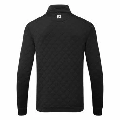 FootJoy Diamond Jacquard Chill-Out 1/4 Zip Golf Pullover 10 FootJoy Diamond Jacquard Chill-Out 1/4 Zip Golf Pullover -Golf Shoes Sales Store FootJoy SS22 Diamond Jacquard Chill Out 1 4 Zip Golf Sweater Black Grey 88451 Back