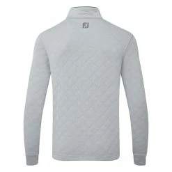 FootJoy Diamond Jacquard Chill-Out 1/4 Zip Golf Pullover 10 FootJoy Diamond Jacquard Chill-Out 1/4 Zip Golf Pullover -Golf Shoes Sales Store FootJoy SS22 Diamond Jacquard Chill Out 1 4 Zip Golf Sweater Grey Charcoal 88453 Back