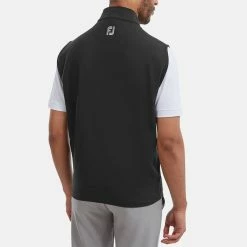 FootJoy Knit Full Zip Golf Vest 13 FootJoy Knit Full Zip Golf Vest -Golf Shoes Sales Store FootJoy SS22 Knit Full Zip Golf Vest Black 88455 model 3
