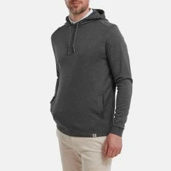 FootJoy Lightweight Golf Hoodie -Golf Shoes Sales Store FootJoy SS22 Lightweight Golf Hoodie Heather Charcoal 88449 model 1