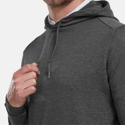 FootJoy Lightweight Golf Hoodie -Golf Shoes Sales Store FootJoy SS22 Lightweight Golf Hoodie Heather Charcoal 88449 model 2