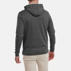 FootJoy Lightweight Golf Hoodie -Golf Shoes Sales Store FootJoy SS22 Lightweight Golf Hoodie Heather Charcoal 88449 model 3