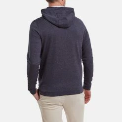 FootJoy Lightweight Golf Hoodie -Golf Shoes Sales Store FootJoy SS22 Lightweight Golf Hoodie Heather Navy 88448 model 3