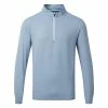 FootJoy Pin Dot Chill-Out Golf Pullover 2 FootJoy Pin Dot Chill-Out Golf Pullover -Golf Shoes Sales Store FootJoy SS22 Pin Dot Chill Out Sweater 88797 SWFOO157 Denim Bluestone Azure Front