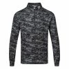 FootJoy Cloud Camo 1/2 Zip Golf Pullover -Golf Shoes Sales Store FootJoy SS23 Cloud Camo Print Midlayer 80110 SWFOO175 S Black Front