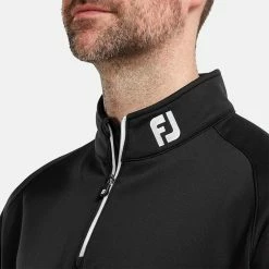 FootJoy Chill-Out 1/4 Zip Golf Pullover 12 FootJoy Chill-Out 1/4 Zip Golf Pullover -Golf Shoes Sales Store FootJoy SS19 Chill Out 2.0 Pullover 90146 Code SWFOO088 Black Model 2
