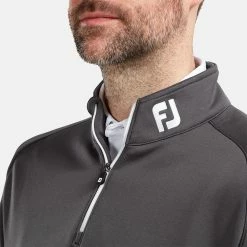 FootJoy Chill-Out 1/4 Zip Golf Pullover -Golf Shoes Sales Store FootJoy SS20 Chill Out Pullover 90397 Code SWFOO110 Charcoal Model 2