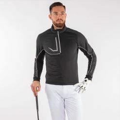 Galvingreen Galvin Green Daxton Insula Golf Pullover -Golf Shoes Sales Store Galvin Green SS22 Daxton Insula Half Zip Pullover G124271 Code SWGAL355 M Black Granite Grey White Model 1