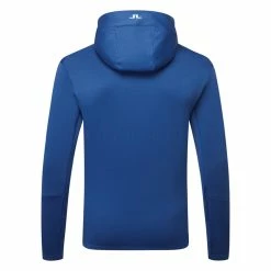 Jlindeberg J.Lindeberg Aerial 1/4 Zip Golf Hoodie -Golf Shoes Sales Store J.Lindeberg AW22 Aerial Quarter Hood GMJS07797 0337 SWLIN085 Navy PeonyAiry Blue Back