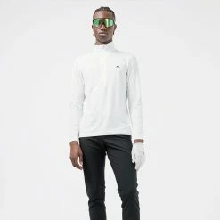 Jlindeberg J.Lindeberg Luke 1/2 Zip Golf Sweater -Golf Shoes Sales Store J.Lindeberg SS22 Luke Half Zip Mid Layer GMJS06340 0000 Code SWLIN044 M White Black model 1