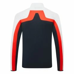 Jlindeberg J.Lindeberg Jarvis Full Zip Golf Jacket -Golf Shoes Sales Store J.Lindeberg SS23 Jarvis Mid Layer AMJS07968 6855 SWLIN100 JL NavyWhiteFieryRed Back
