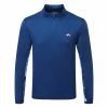 Jlindeberg J.Lindeberg Emanuel 1/4 Zip Golf Sweater -Golf Shoes Sales Store J.Lindeberg Emanuel 1 4 Zip Golf Sweater Navy Peony Hibiscus Blue White GMJS07416 0337 SWLIN087 Front