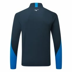 Mizuno Winter Breeze 1/4 Zip Golf Sweater -Golf Shoes Sales Store Mizuno AW22 Winter Breeze 1 4 Zip 52GA2506 23 SWMIZ051 S Blue Black Back