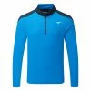 Mizuno Winter Breeze 1/4 Zip Golf Sweater 1 Mizuno Winter Breeze 1/4 Zip Golf Sweater -Golf Shoes Sales Store Mizuno AW22 Winter Breeze 1 4 Zip 52GA2506 23 SWMIZ051 S Blue Black Front
