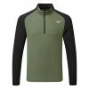 Mizuno Winter Breeze Bloc 1/4 Zip Golf Sweater -Golf Shoes Sales Store Mizuno AW22 Winter Breeze Bloc 1 4 Zip 52GA2504 39 SWMIZ047 L Olive Black Front