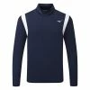Mizuno Quick Dry Breeze Elite 1/4 Zip Golf Sweater -Golf Shoes Sales Store Mizuno SS22 Breeze Elite 1 4 Zip Sweater 52GC2001 14 Code SWMIZ041 M Deep Navy Front