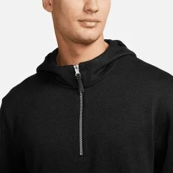 Nike Dry 1/2 Zip Golf Hoodie -Golf Shoes Sales Store Nike Dry 1 2 Zip Golf Hoodie Black DN1906 010 SWNIK253 Model 2