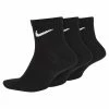 Nike Everyday Lightweight Ankle Golf Socks (3 Pack) -Golf Shoes Sales Store Nike Everyday Lightweight Ankle Golf Socks 3 Pack Black 1