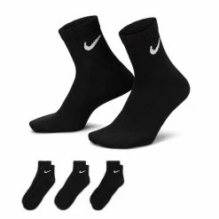 Nike Everyday Lightweight Ankle Golf Socks (3 Pack) 9 Nike Everyday Lightweight Ankle Golf Socks (3 Pack) -Golf Shoes Sales Store Nike Everyday Lightweight Ankle Golf Socks 3 Pack Black 4