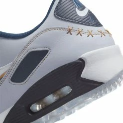 Nike Air Max 90G NRG Golf Shoes -Golf Shoes Sales Store Nike Golf Air Max 90 G NRG Golf Shoes Pure Platinum Dark Obsidian White 7