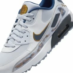 Nike Air Max 90G NRG Golf Shoes -Golf Shoes Sales Store Nike Golf Air Max 90 G NRG Golf Shoes Pure Platinum Dark Obsidian White 9