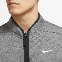 Nike Dry Victory Heather 1/2 Zip Golf Sweater 12 Nike Dry Victory Heather 1/2 Zip Golf Sweater -Golf Shoes Sales Store Nike SS22 Victory Heather 1 2 Zip Golf Sweater Black Black White DH1261 010 SWNIK247 M Model 2