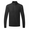 Oakley Maple Ridge 1/2 Zip Fleece Golf Pullover -Golf Shoes Sales Store Oakley SS22 Maple Ridge 1 2 Zip Fleece Sweater FOA403801 02E Code SWOAK093 M Blackout Front