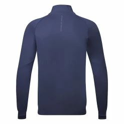 Oscarjacobson Oscar Jacobson Lexington 1/4 Zip Golf Sweater -Golf Shoes Sales Store Oscar Jacobson AW22 Lexington Midlayer OJTOP0099 SWOSC204 S Navy Back