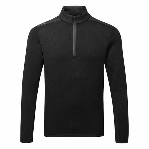 Ping Marshall 1/2 Zip Fleece Golf Sweater -Golf Shoes Sales Store Ping AW22 Marshall Half Zip Fleece PO3546 D88 SWPIN161 Black Black Front