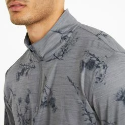 Puma Cloudspun Lowlands 1/4 Zip Golf Popover -Golf Shoes Sales Store Puma Cloudspun Lowlands 1 4 Zip Golf Popover Quiet Shade Heather 537067 02 SWPUM258 Model 2