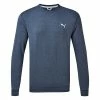Puma Cloudspun Crew Golf Popover -Golf Shoes Sales Store Puma SS21 Cloudspun Crew Neck Sweater 597596 08 Code SWPUM204 Navy Blazer Heather Front
