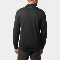TravisMathew Hot Cocoa 1/2 Zip Golf Sweater -Golf Shoes Sales Store Travis Mathew AW21 Hot Cocoa Sweater 1MV370 0BSH Code SWTRA012 M Black Sharkskin Model 3