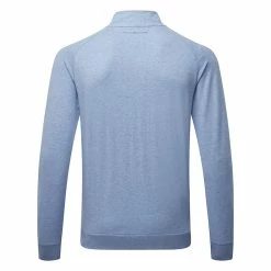 TravisMathew Zachary 1/2 Zip Golf Sweater -Golf Shoes Sales Store Travis Mathew SS22 Zachary Sweater 1MQ470 4HLB Code SWTRA017 M Heather Light Blue back