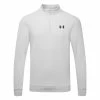 Underarmour Under Armour Fleece 1/4 Zip Golf Sweater 2 Underarmour Under Armour Fleece 1/4 Zip Golf Sweater -Golf Shoes Sales Store Under Armour AW22 1 4 Zip Sweater 1373358 014 SWUND173 XL Halo Gray Black Front