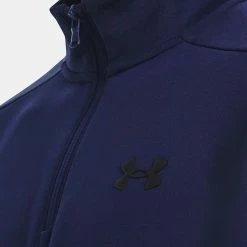 Underarmour Under Armour Fleece 1/4 Zip Golf Sweater 12 Underarmour Under Armour Fleece 1/4 Zip Golf Sweater -Golf Shoes Sales Store Under Armour AW22 1 4 Zip Sweater 1373358 410 SWUND174 XXL Midnight Navy Black Model 2