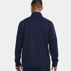Underarmour Under Armour Fleece 1/4 Zip Golf Sweater 13 Underarmour Under Armour Fleece 1/4 Zip Golf Sweater -Golf Shoes Sales Store Under Armour AW22 1 4 Zip Sweater 1373358 410 SWUND174 XXL Midnight Navy Black Model 3